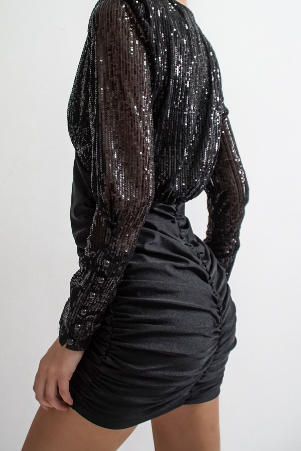 Sukienka DRAP SHINE czarna 1