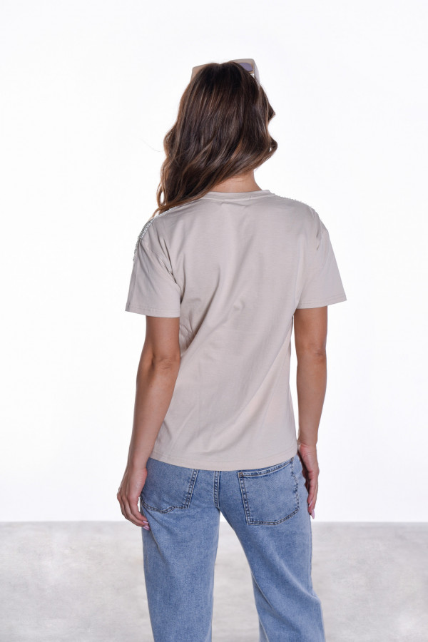 T-shirt BLING beżowy 2