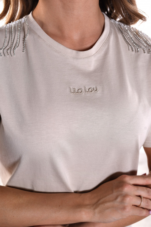 T-shirt BLING beżowy 5