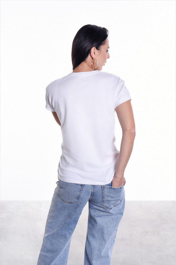 T-shirt LL biały haft 3