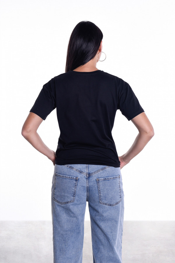 T-shirt LL czarny haft 3