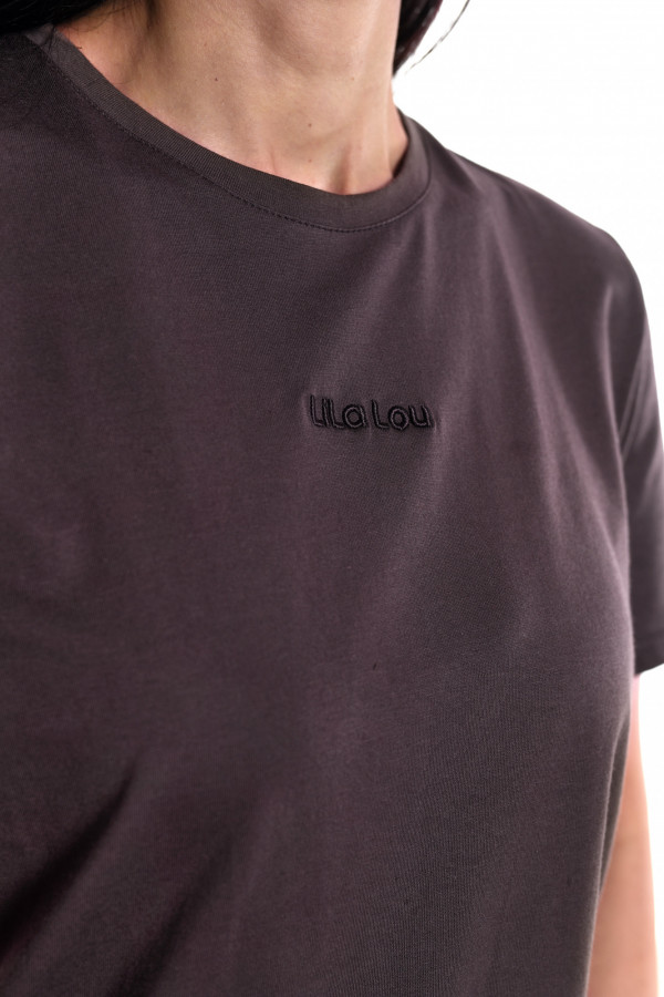 T-shirt LL czekoladowy haft 3