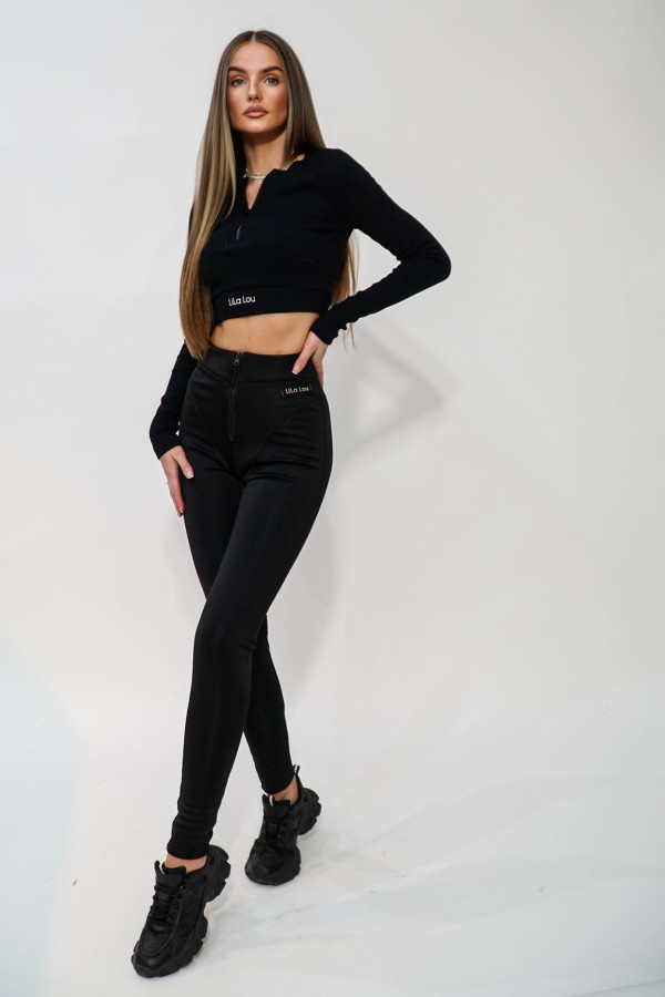 Legginsy ocieplane czarne 5