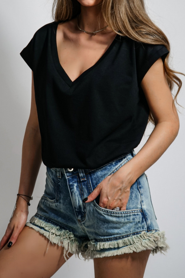 T-shirt V-NECK czarny 3