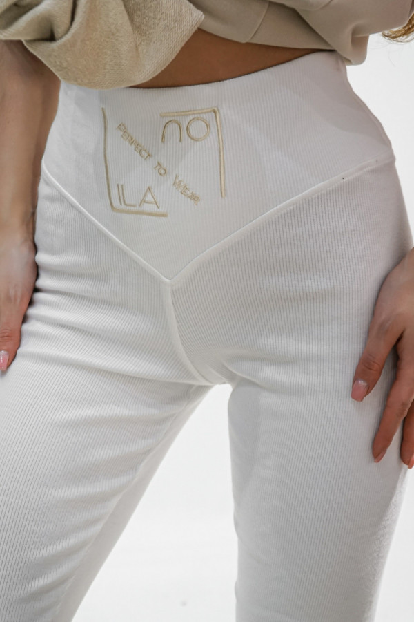 Legginsy HYPNOTIZED LOGO białe 1