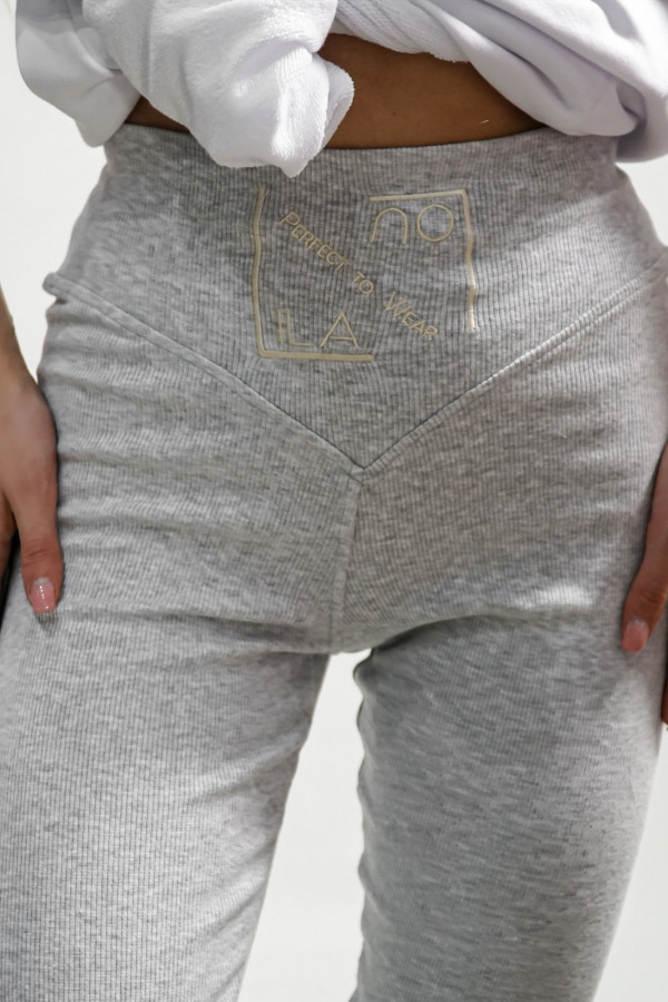 Legginsy HYPNOTIZED LOGO szary melanż 1