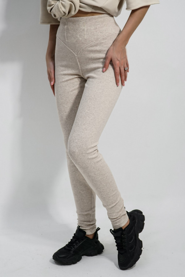 Legginsy HYPNOTIZED LOGO beż melanż