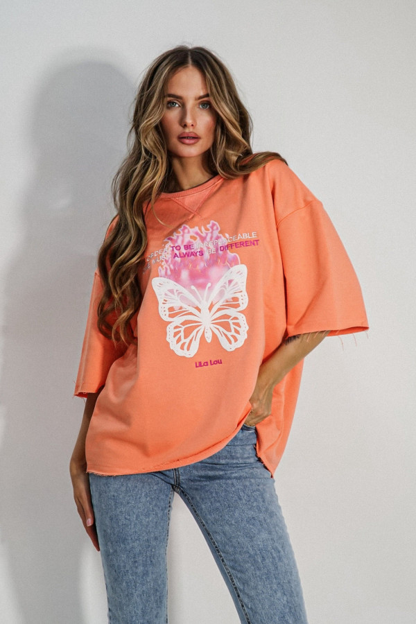 T-Shirt BUTTERFLY pomarańczowy