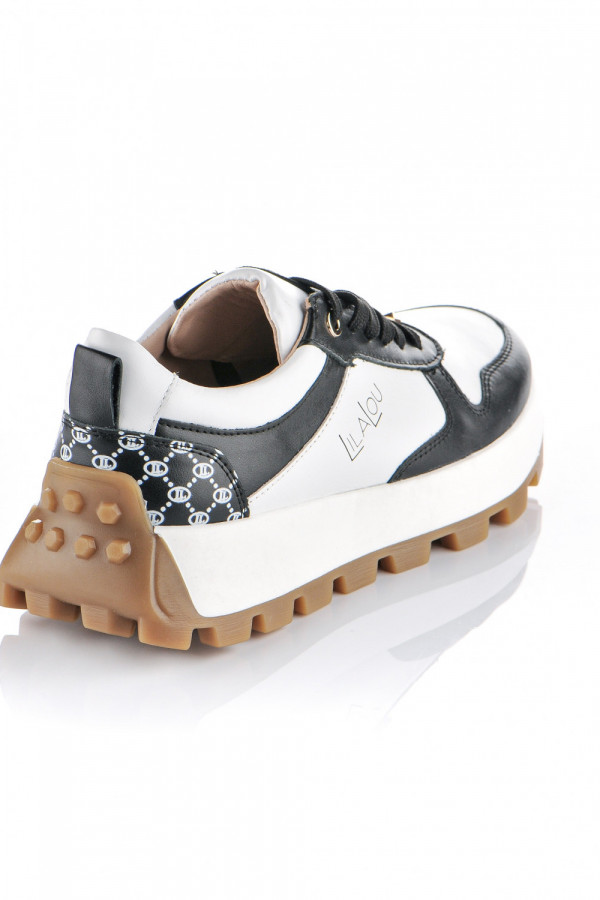 Sneakersy LILA LOU biało-czarne 6