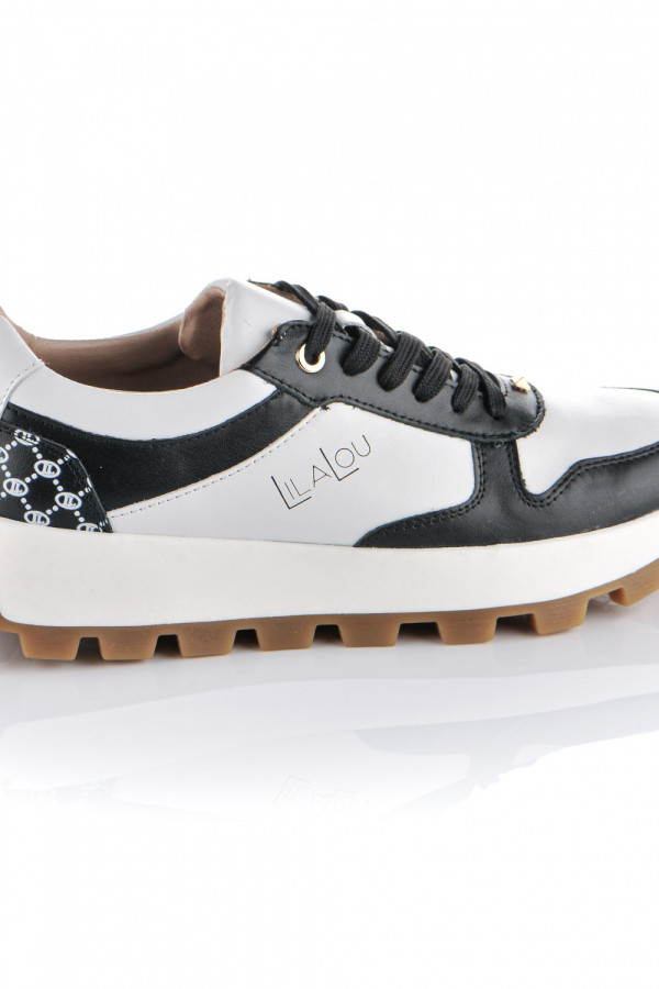 Sneakersy LILA LOU biało-czarne 7