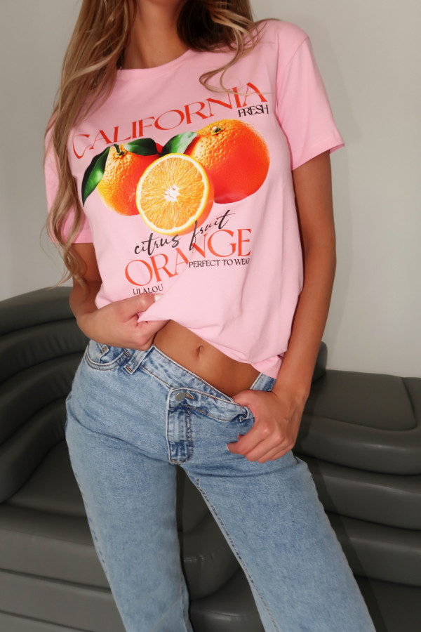 T-shirt ORANGE różowy 1